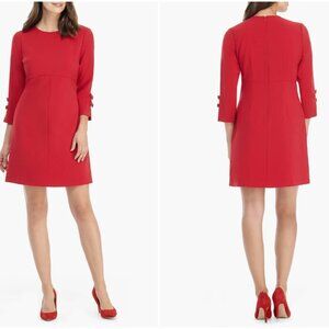 Gal Meets Glam Red Sheath Dress with Cuffed 3/4 Sleeves size 12